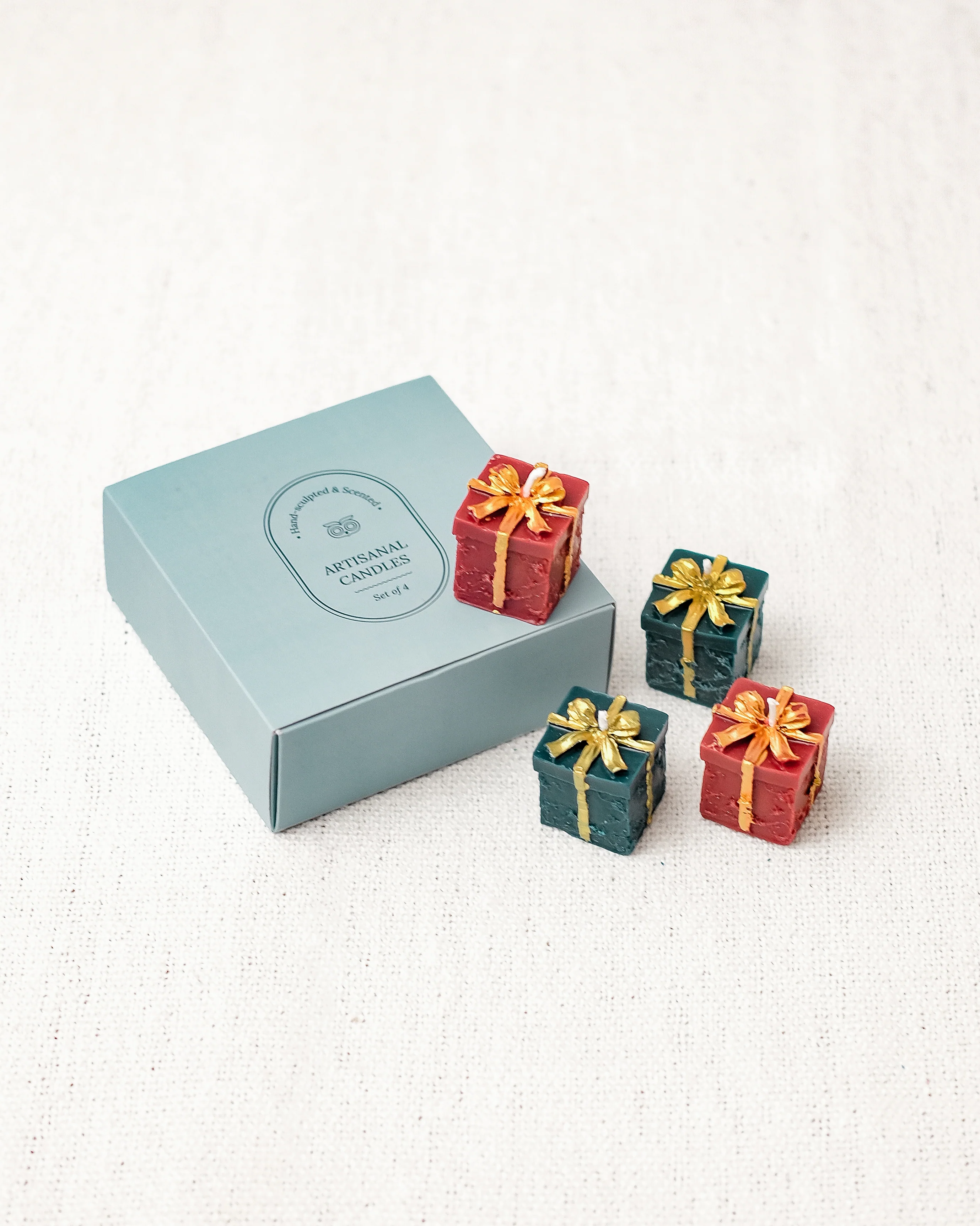 Holiday Glow Gift Shaped Candles | Set of 2 - Image 7
