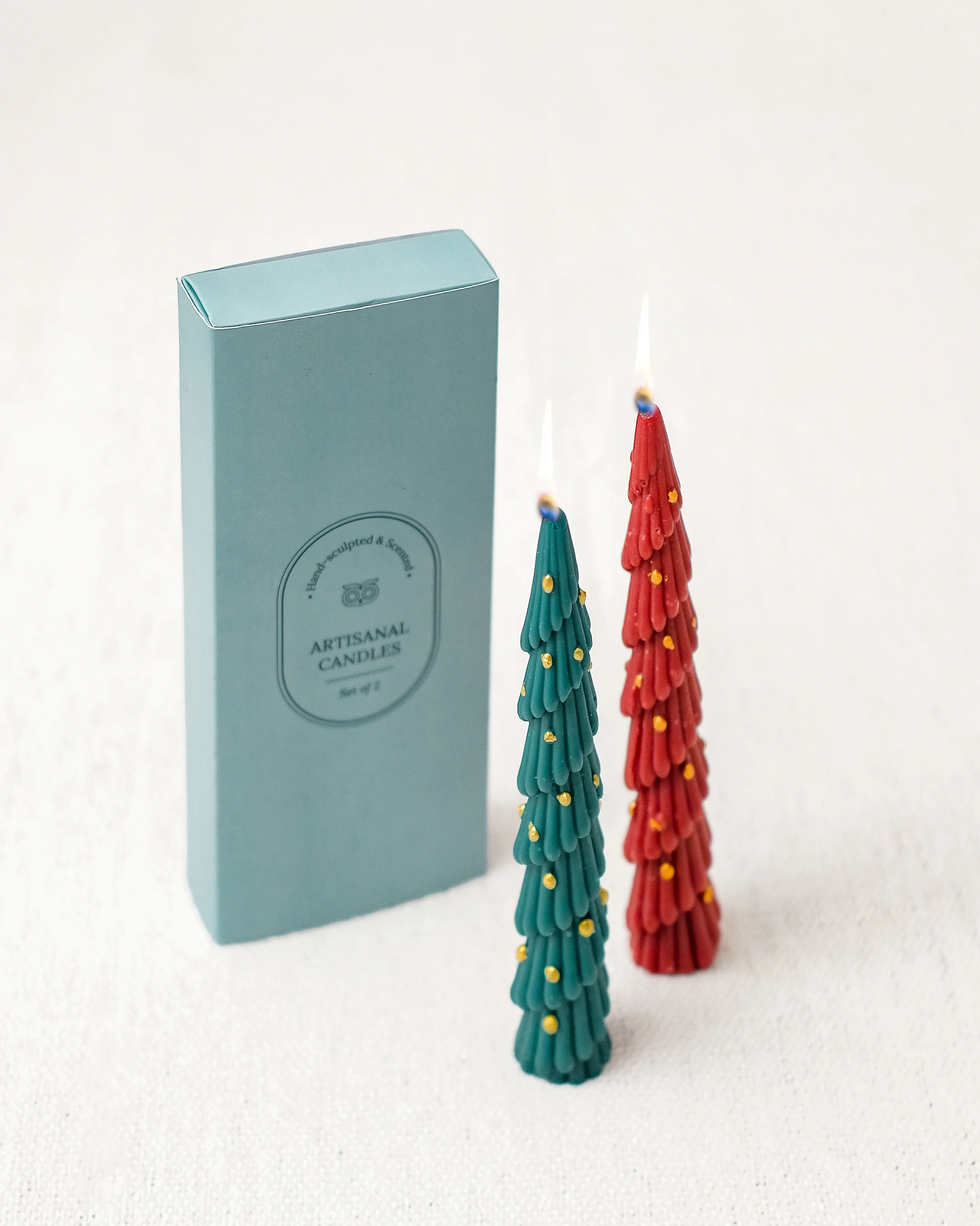 Holiday Glow Taper Candles | Set of 2 - Image 5