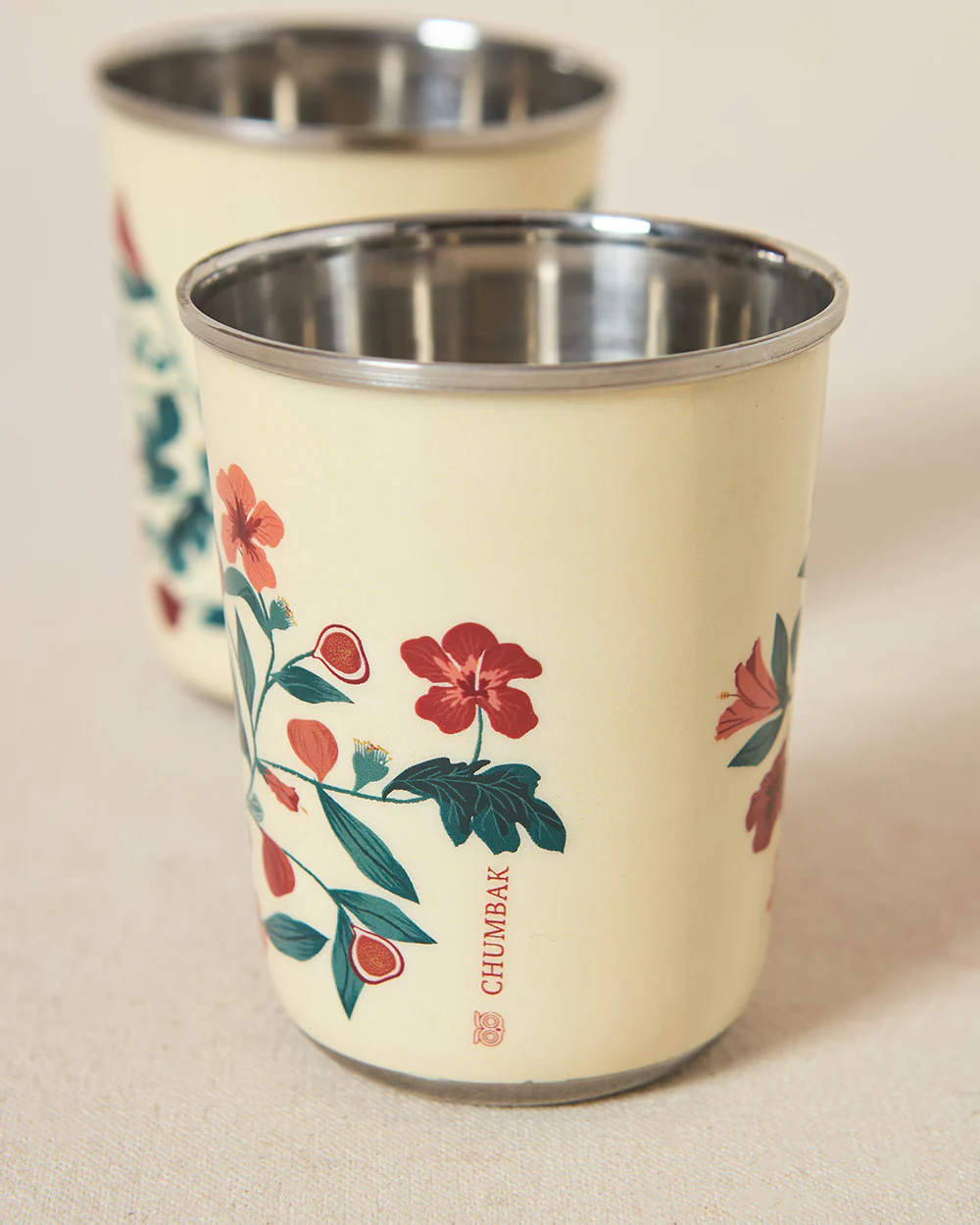 Wild Bloom Steel Tumblers - Set of 2, 220ml | Lost in Paradise - Image 7