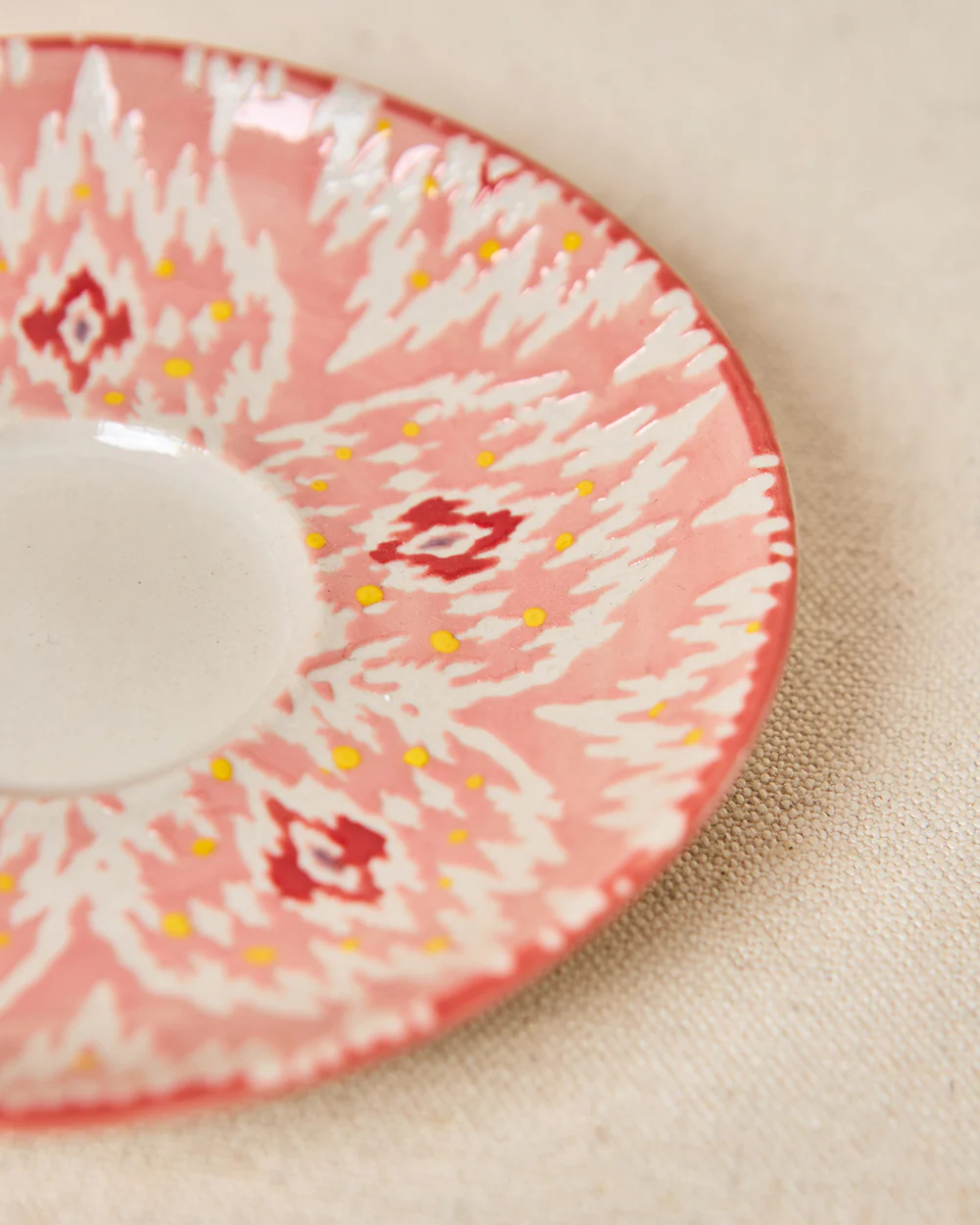 Ikat Fusion Cup & Saucer Set - Red, 100ml - Image 7