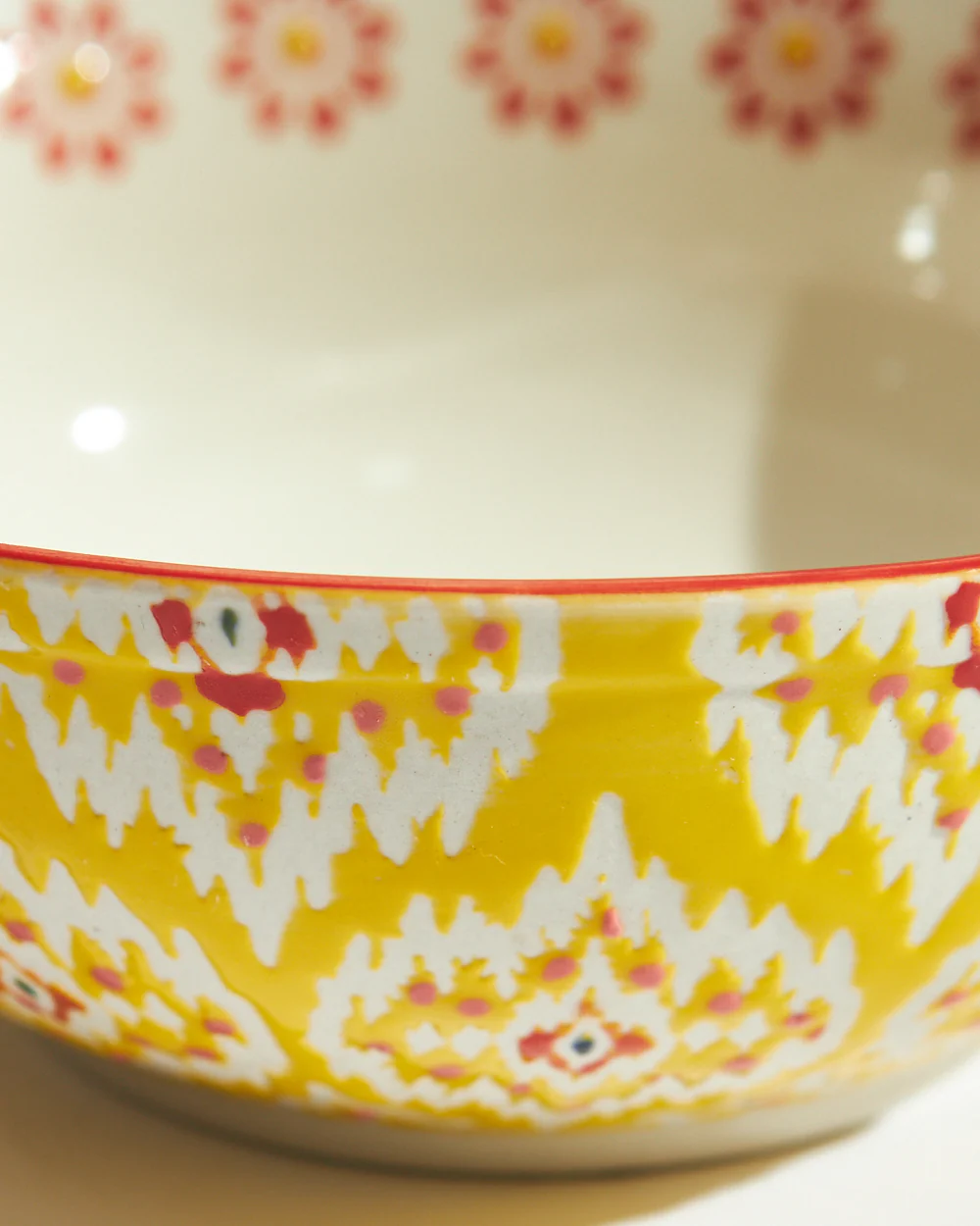Ikat Fusion Dessert Bowl | Yellow - Image 6