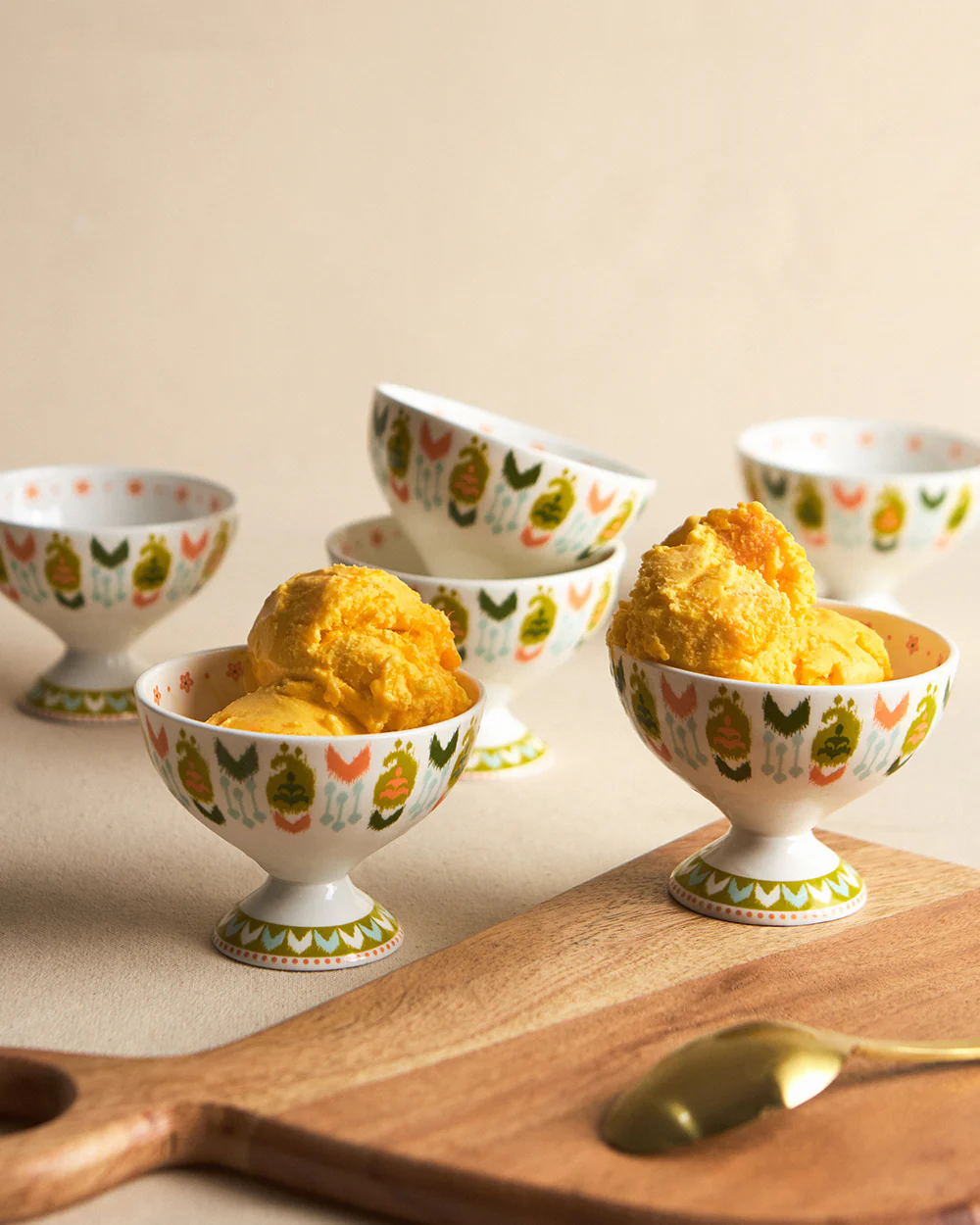 Ikat Paisley Dessert Bowls Gift Set - Set of 6, 160 ml