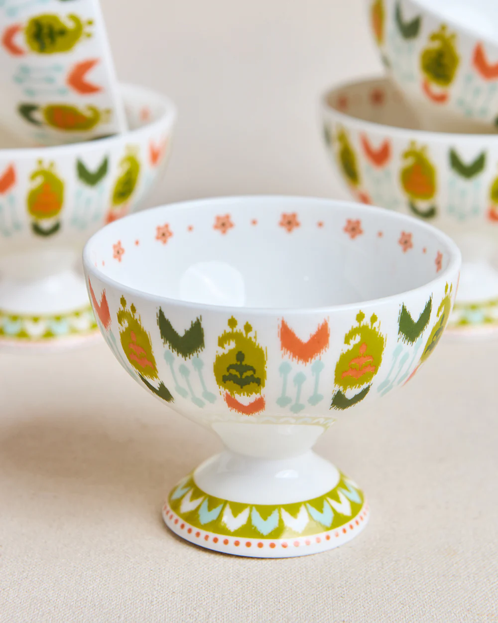 Ikat Paisley Dessert Bowls Gift Set - Set of 6, 160 ml - Image 2