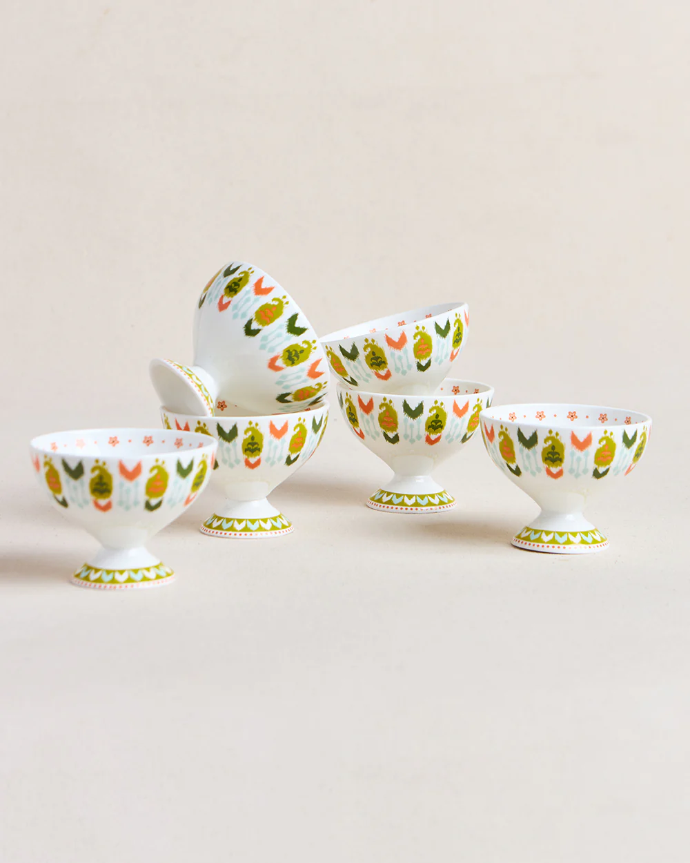 Ikat Paisley Dessert Bowls Gift Set - Set of 6, 160 ml - Image 3