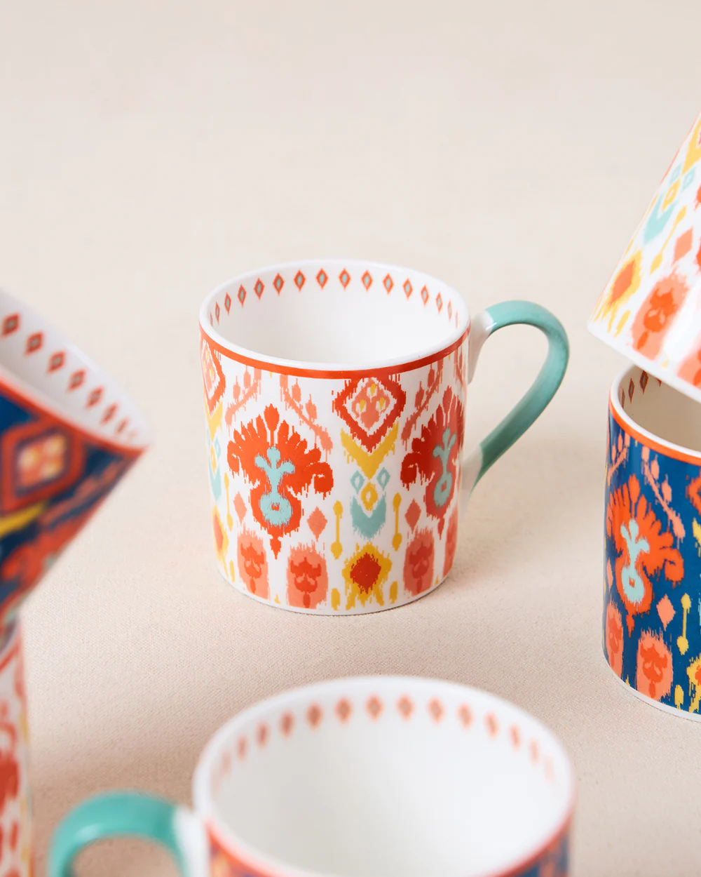 Ikat Tea Mugs Gift Set of 6 - Image 4