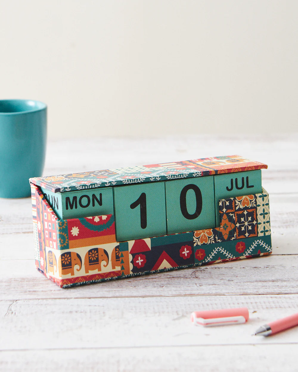 India Patchwork Desk Calendar - Image 3