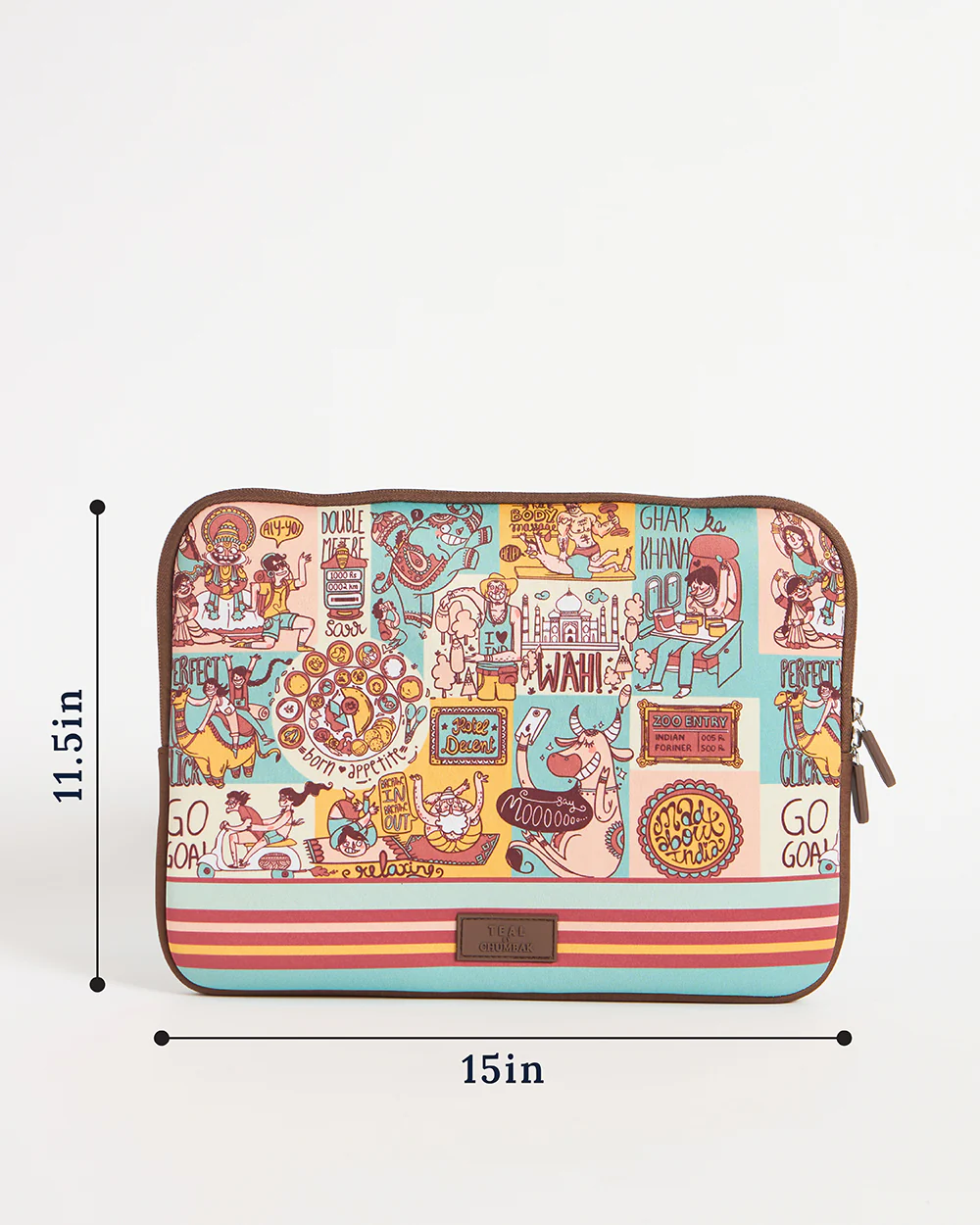 TEAL By Chumbak Indie Pop Laptop Sleeve - 15inch - Image 2