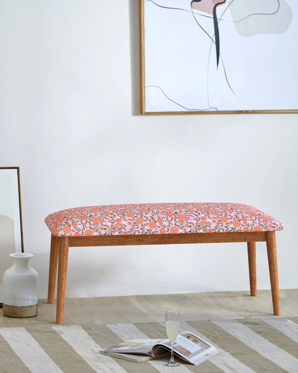 Jodhpur Bench - Earthy Florals Peach