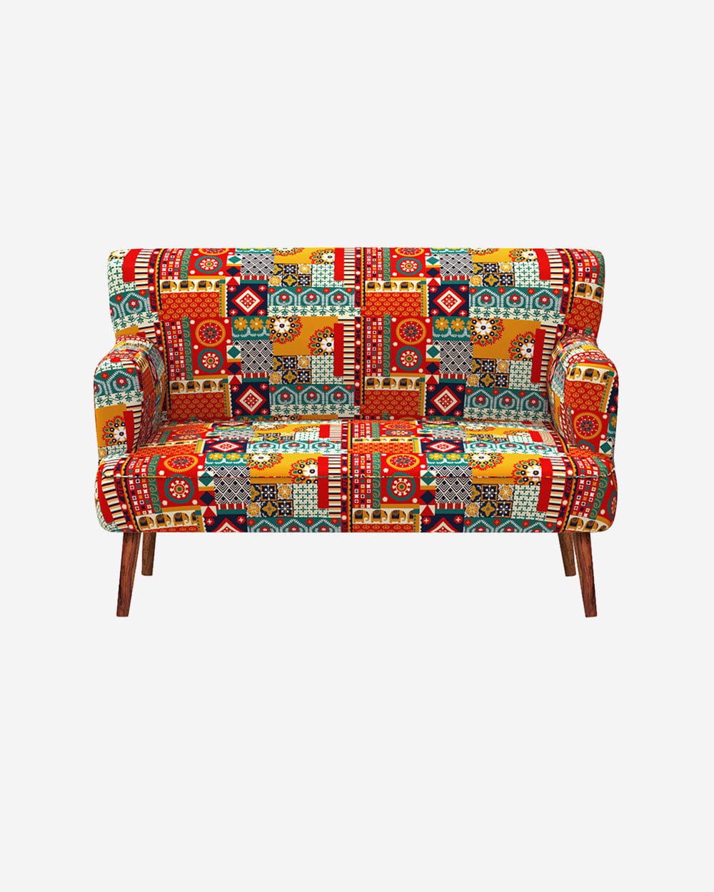 Jodhpur Love Seat - Floral Swirls Red - Image 2