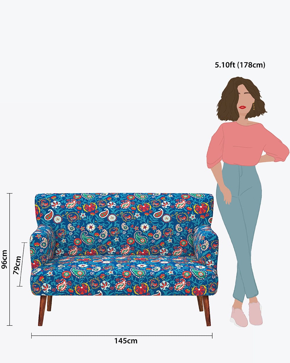 Jodhpur Love Seat - India Paisleys Blue - Image 7