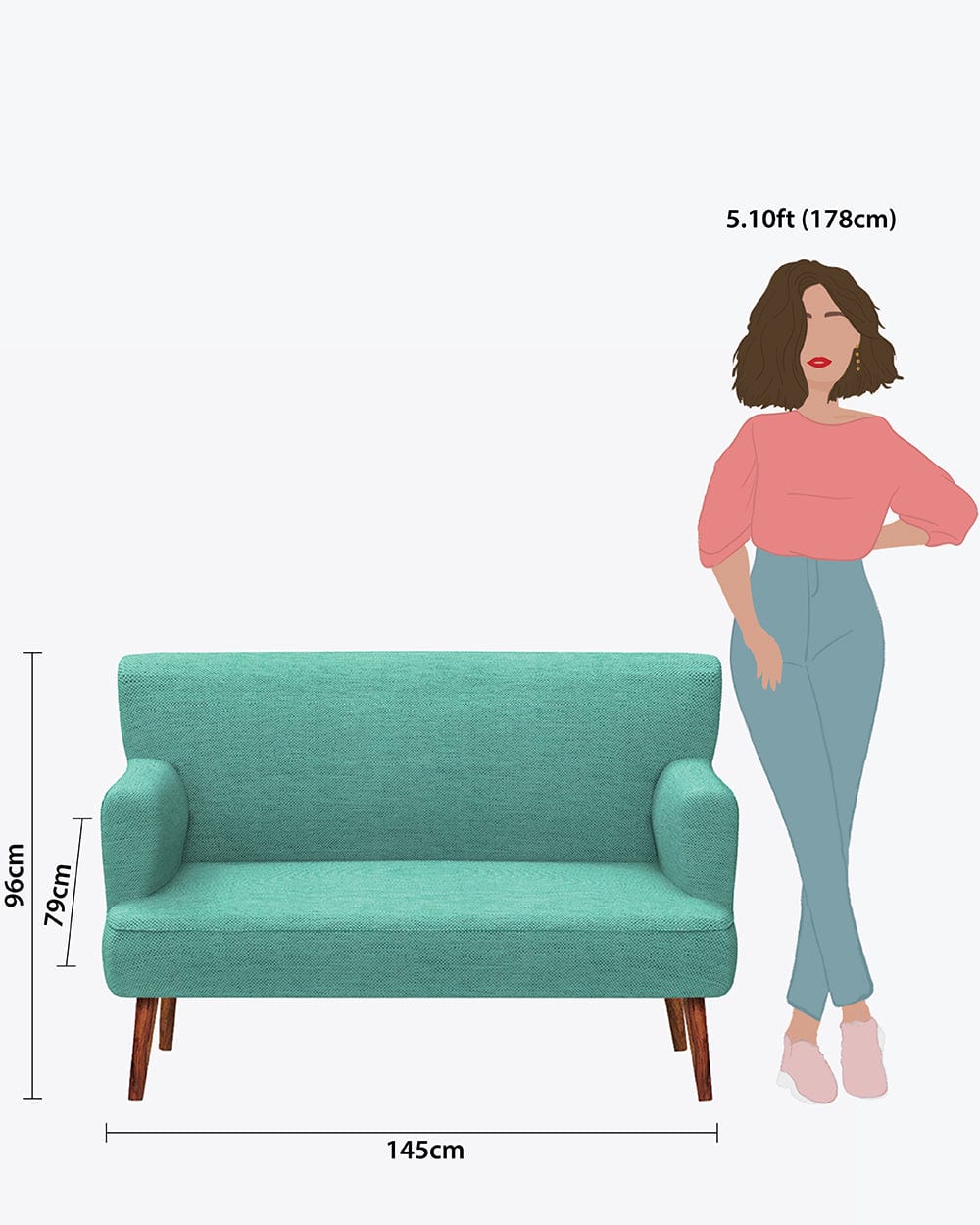 Jodhpur Love Seat - Maldivian Teal - Image 8