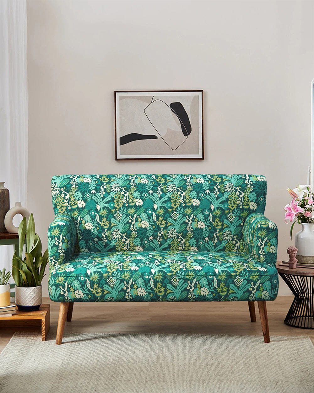 Jodhpur Love Seat - Tropical Ikkat Green