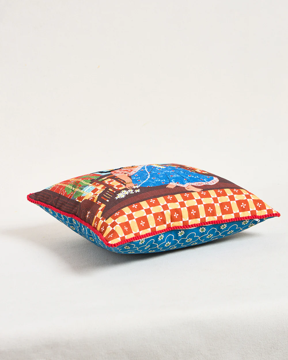 Lady Chettiar Cushion Cover, 16" - Image 8