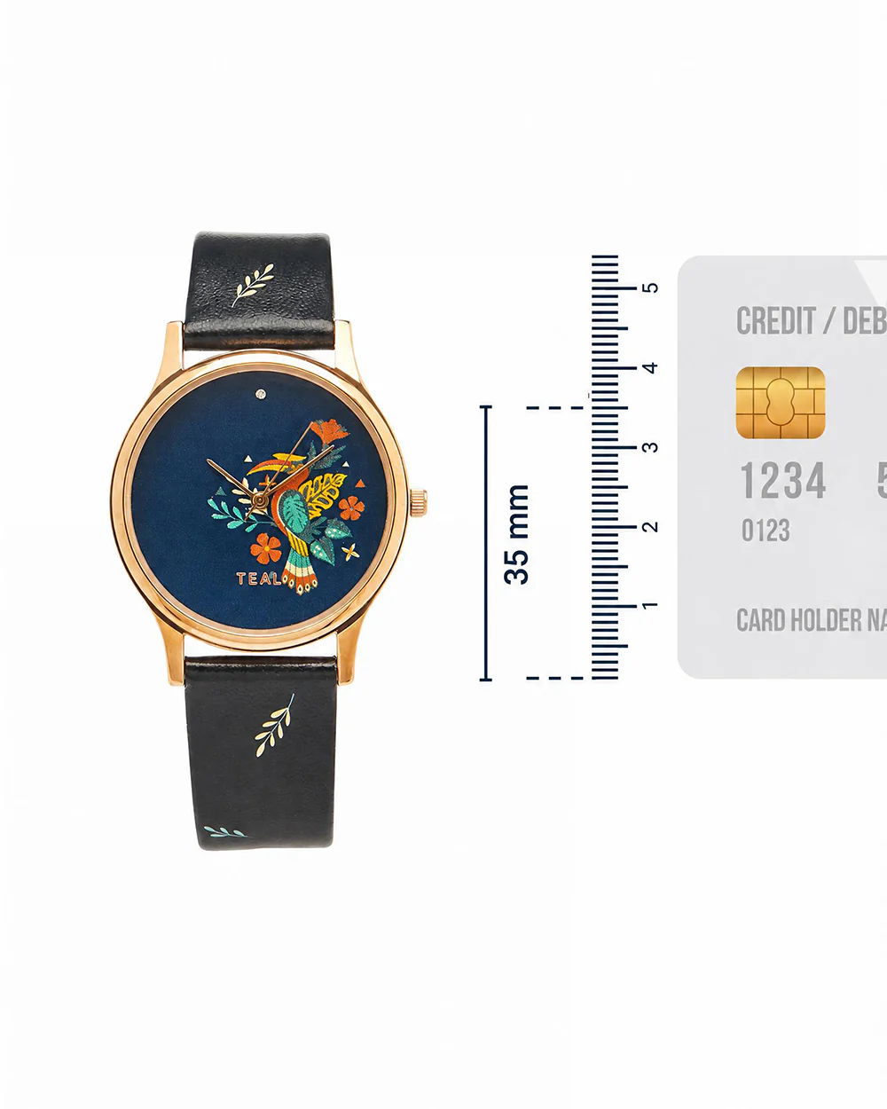 TEAL by Chumbak Tropical Birdie Watch Black - Image 5