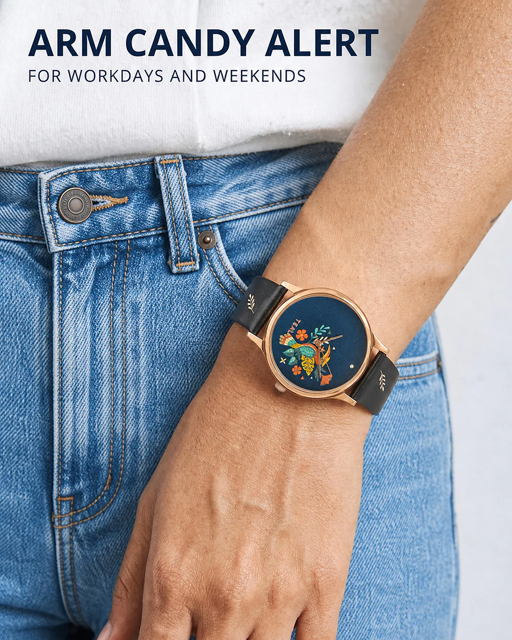 TEAL by Chumbak Tropical Birdie Watch Black - Image 8