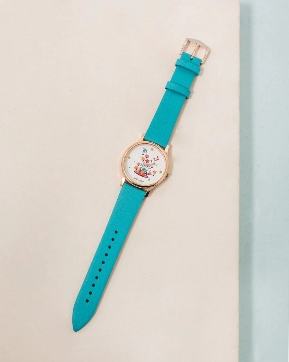 TEAL by Chumbak Leafy Branches Wrist Watch- Teal - Image 3