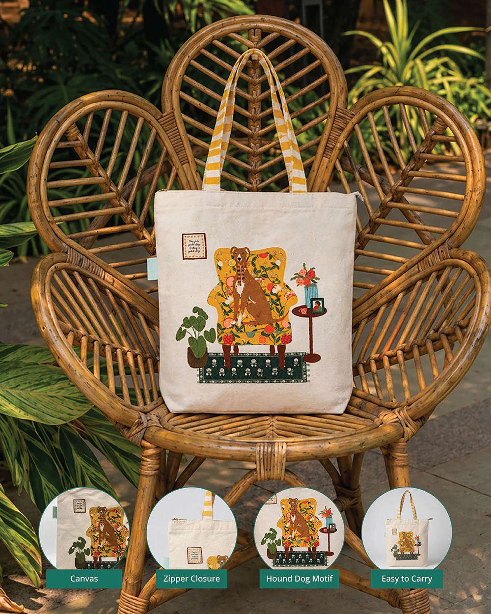 Limonata Hound Canvas Tote | Citrus Zest - Image 2