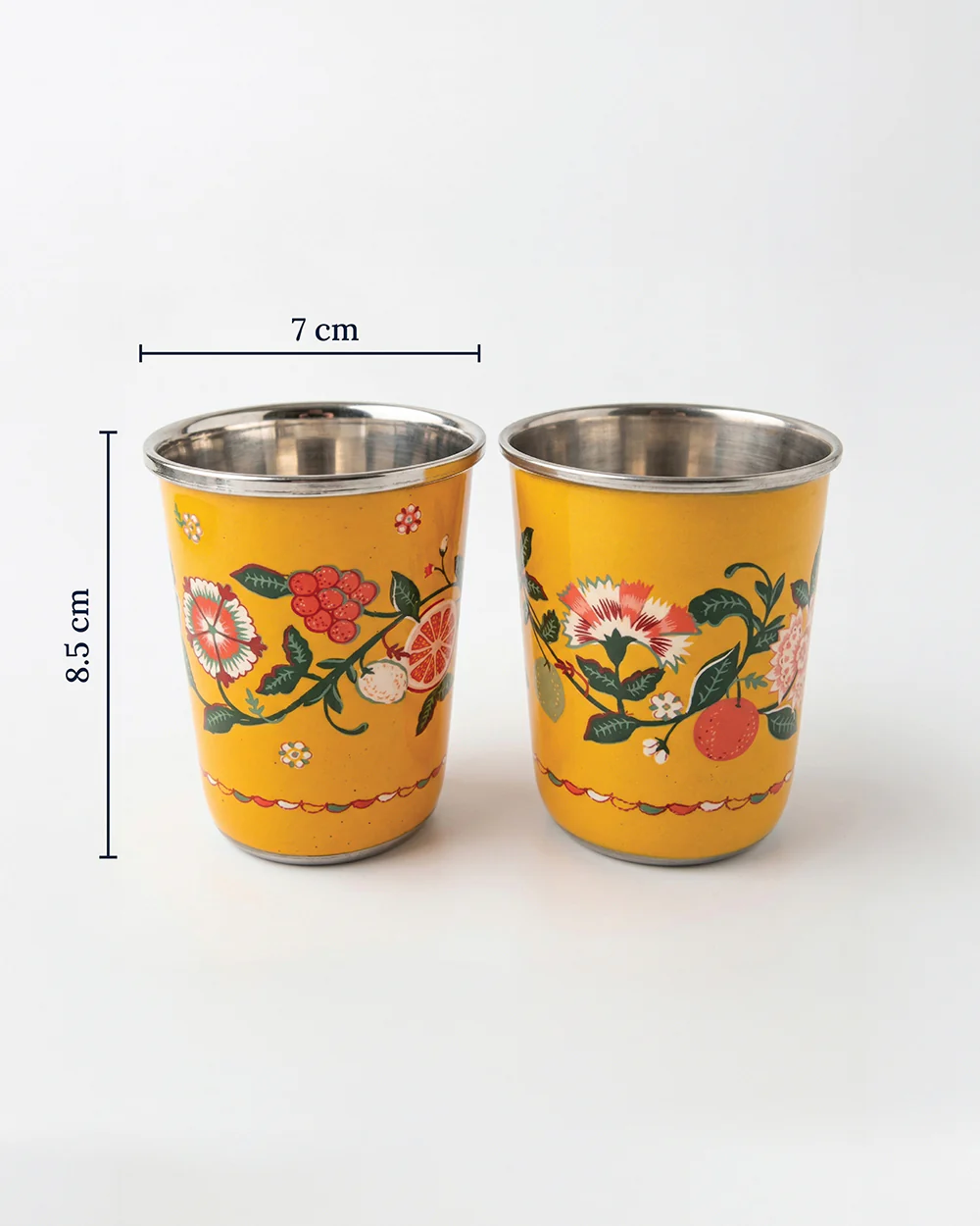 Limonata Steel Tumblers - Set of  2, 220 ml | Citrus Zest - Image 3