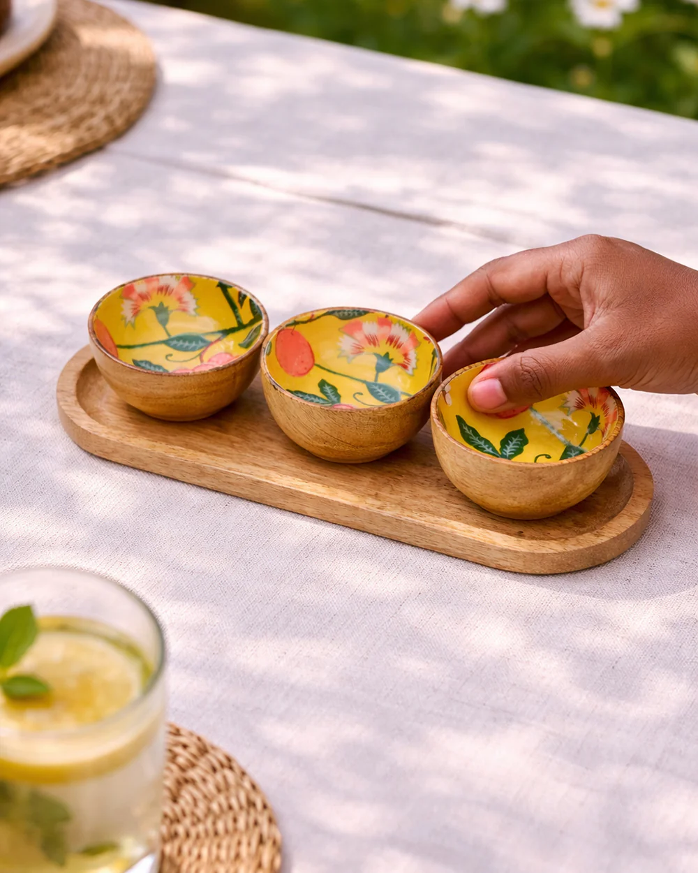 Limonata Trio Wooden Bowl Set | Citrus Zest - Image 3