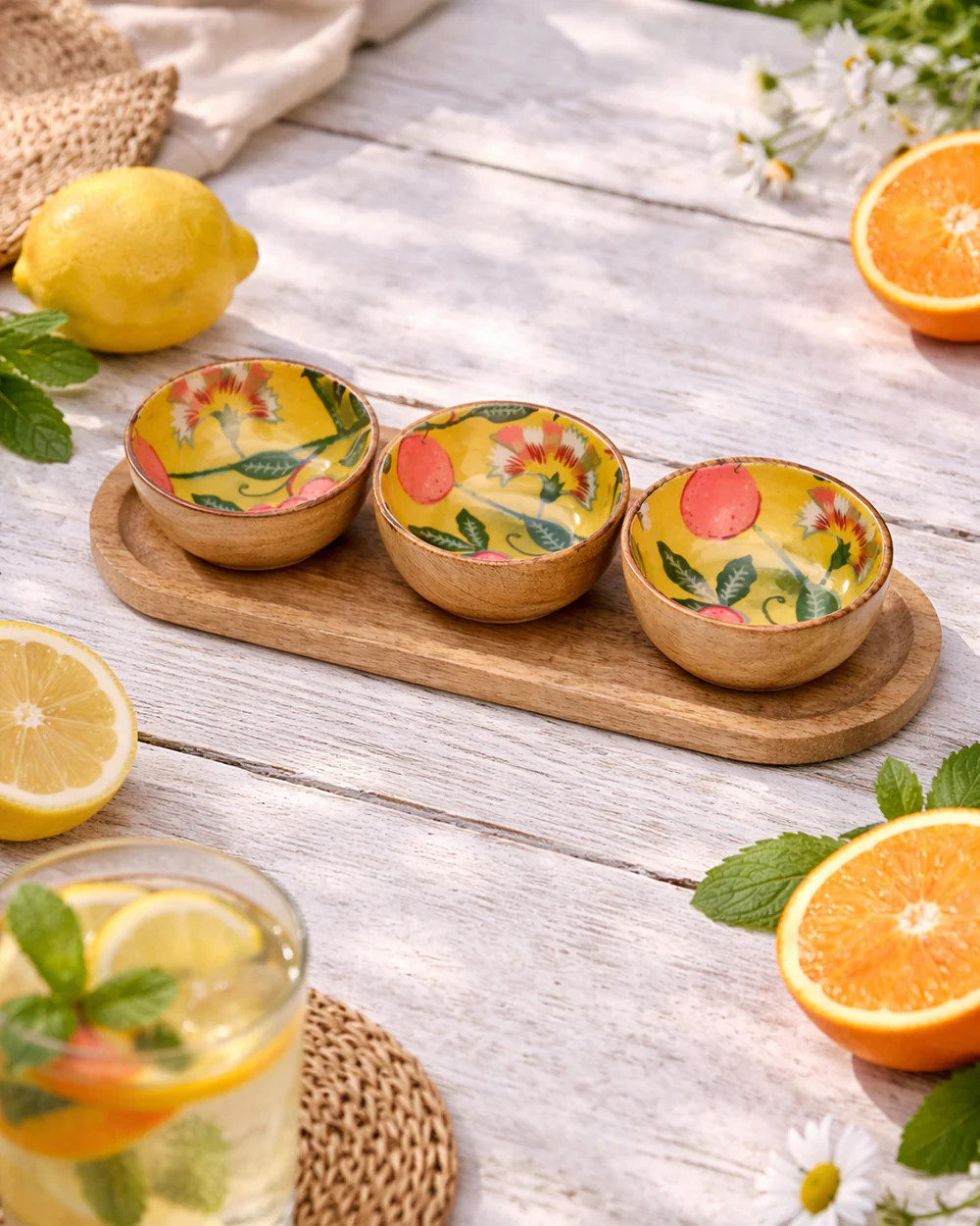 Limonata Trio Wooden Bowl Set | Citrus Zest - Image 6