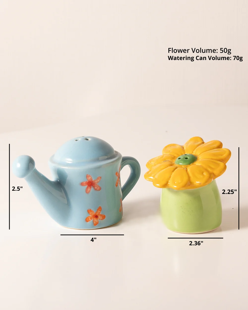 Mahi- Flower and watering can salt and pepper shaker - Image 6