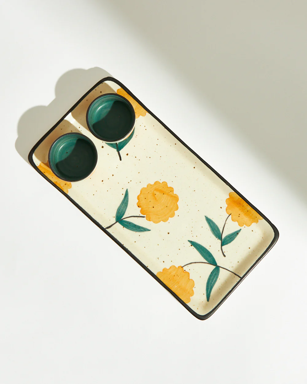Marigold Chip & Dip Platter | Handpainted Stoneware - Image 2