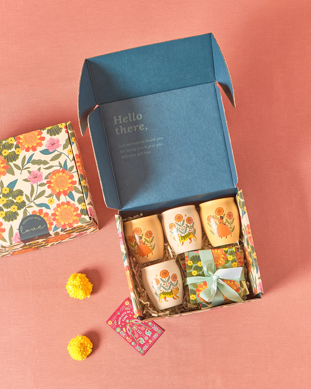 Marigold Kulhad & Coasters Gift Set - Image 5