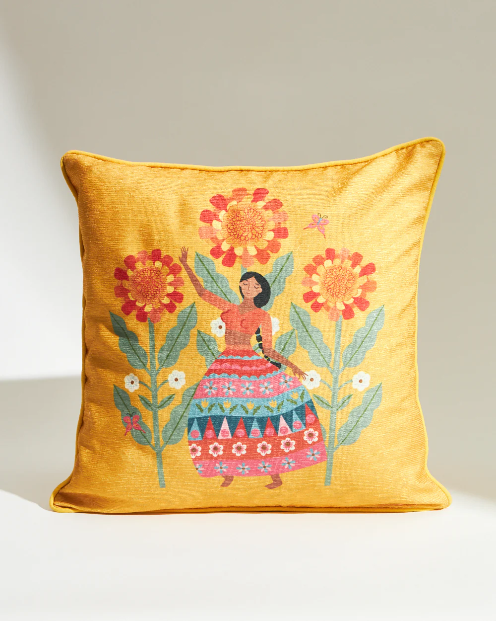 Marigold Lady Cushion Cover Set  16" - Set of 3 - Image 2
