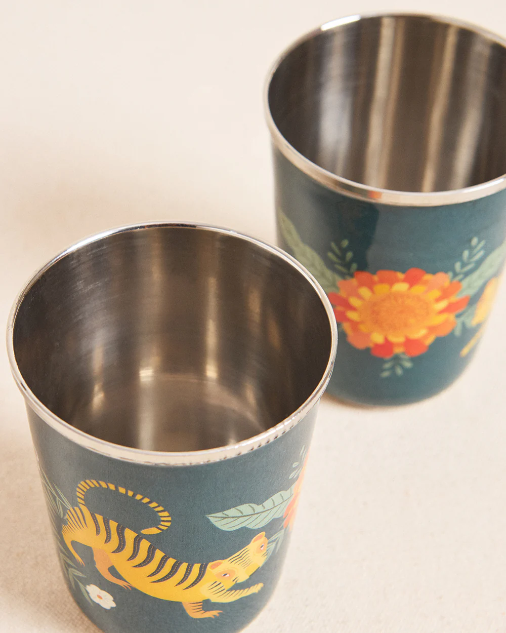 Marigold Steel Tumblers Set of 2 - Blue - Image 3