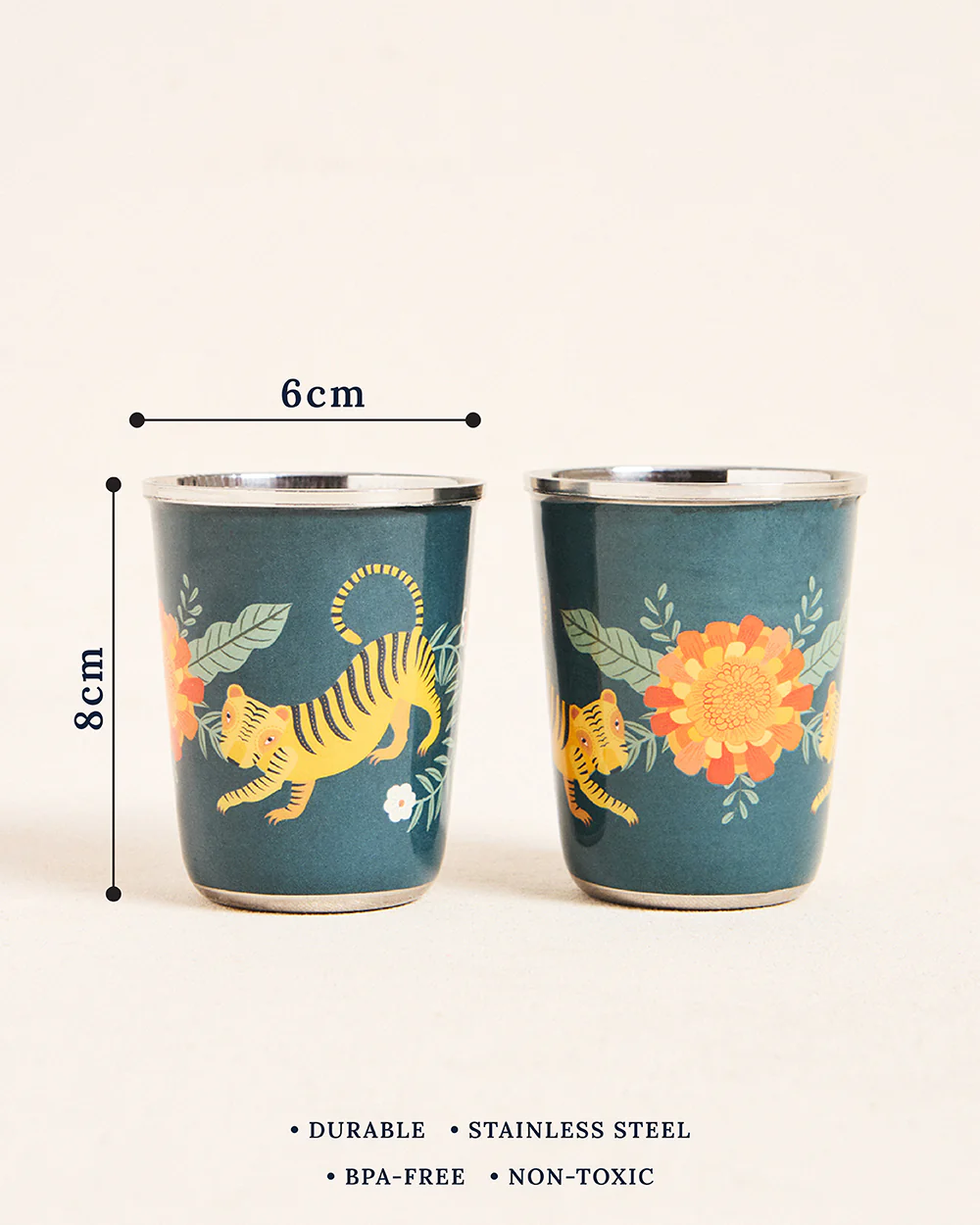 Marigold Steel Tumblers Set of 2 - Blue - Image 4