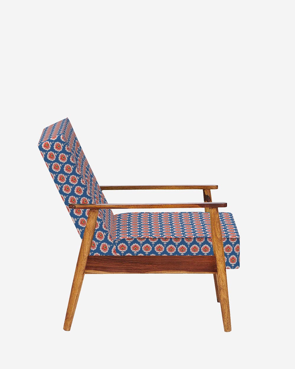 Memsaab Arm Chair - Blue Ikkat - Image 3