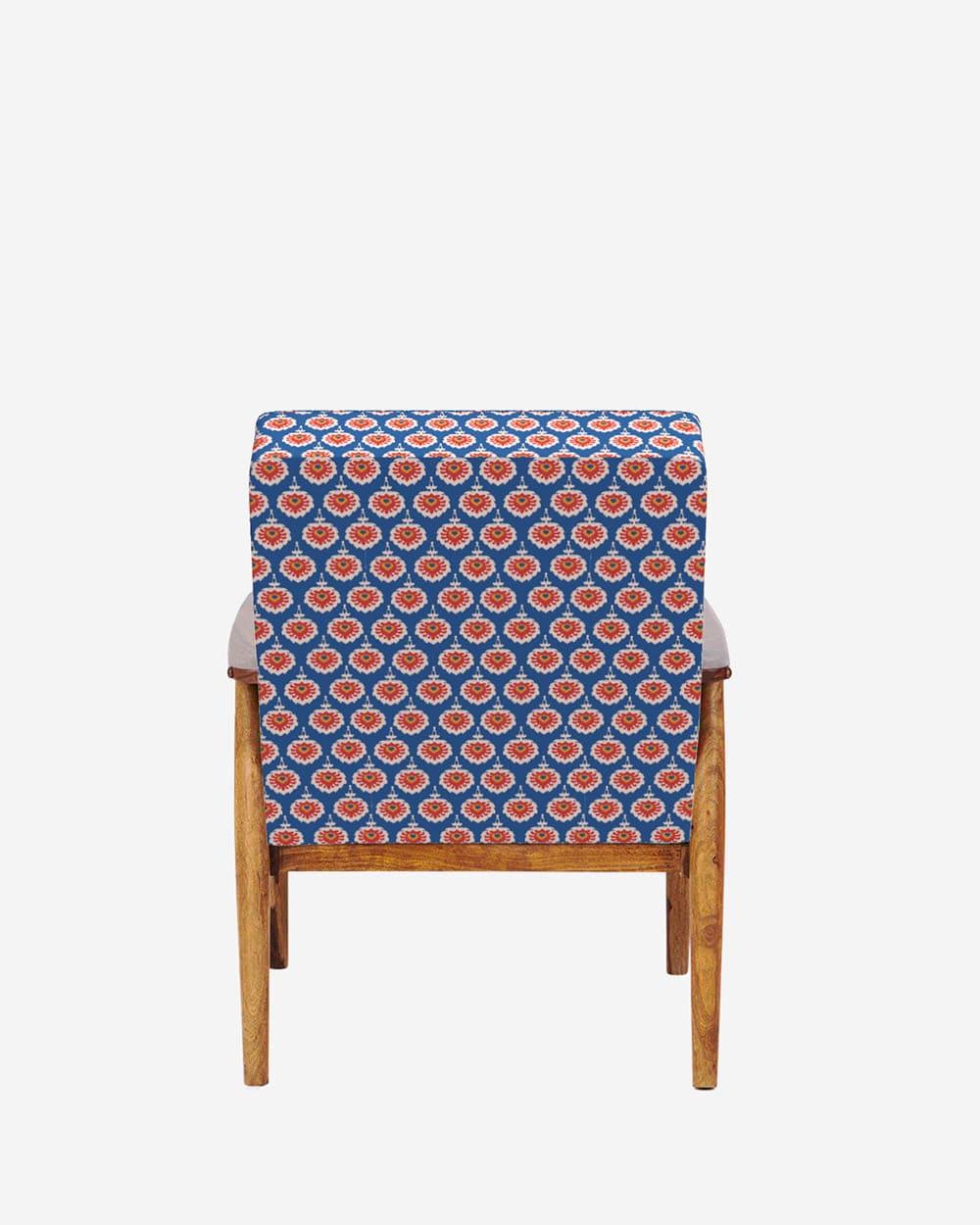 Memsaab Arm Chair - Blue Ikkat - Image 5