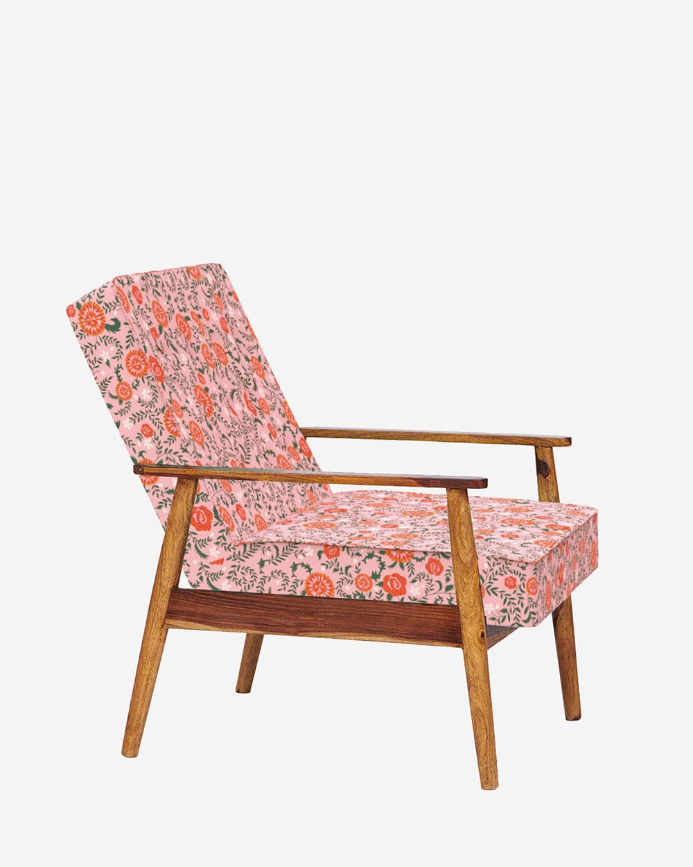 Memsaab Arm Chair - Earthy Florals Peach - Image 4