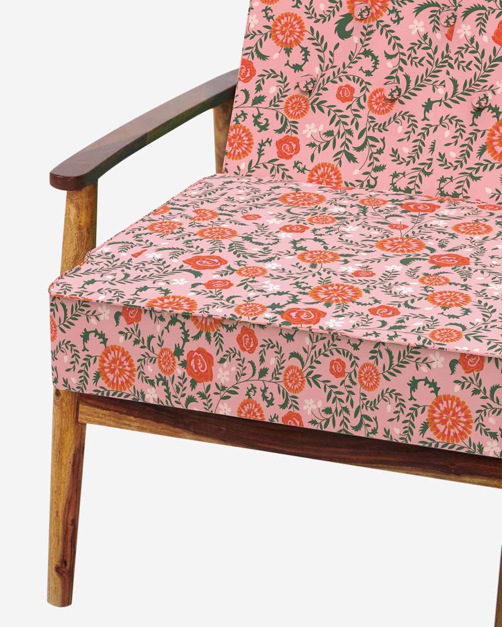 Memsaab Arm Chair - Earthy Florals Peach - Image 5