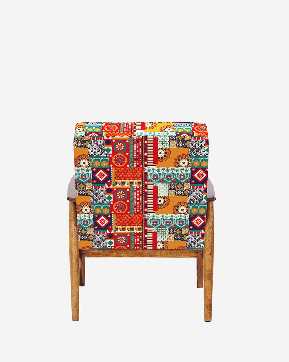 Memsaab Arm Chair - Floral Swirls Red - Image 5