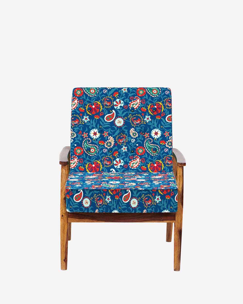 Memsaab Arm Chair - India Paisleys Blue - Image 2