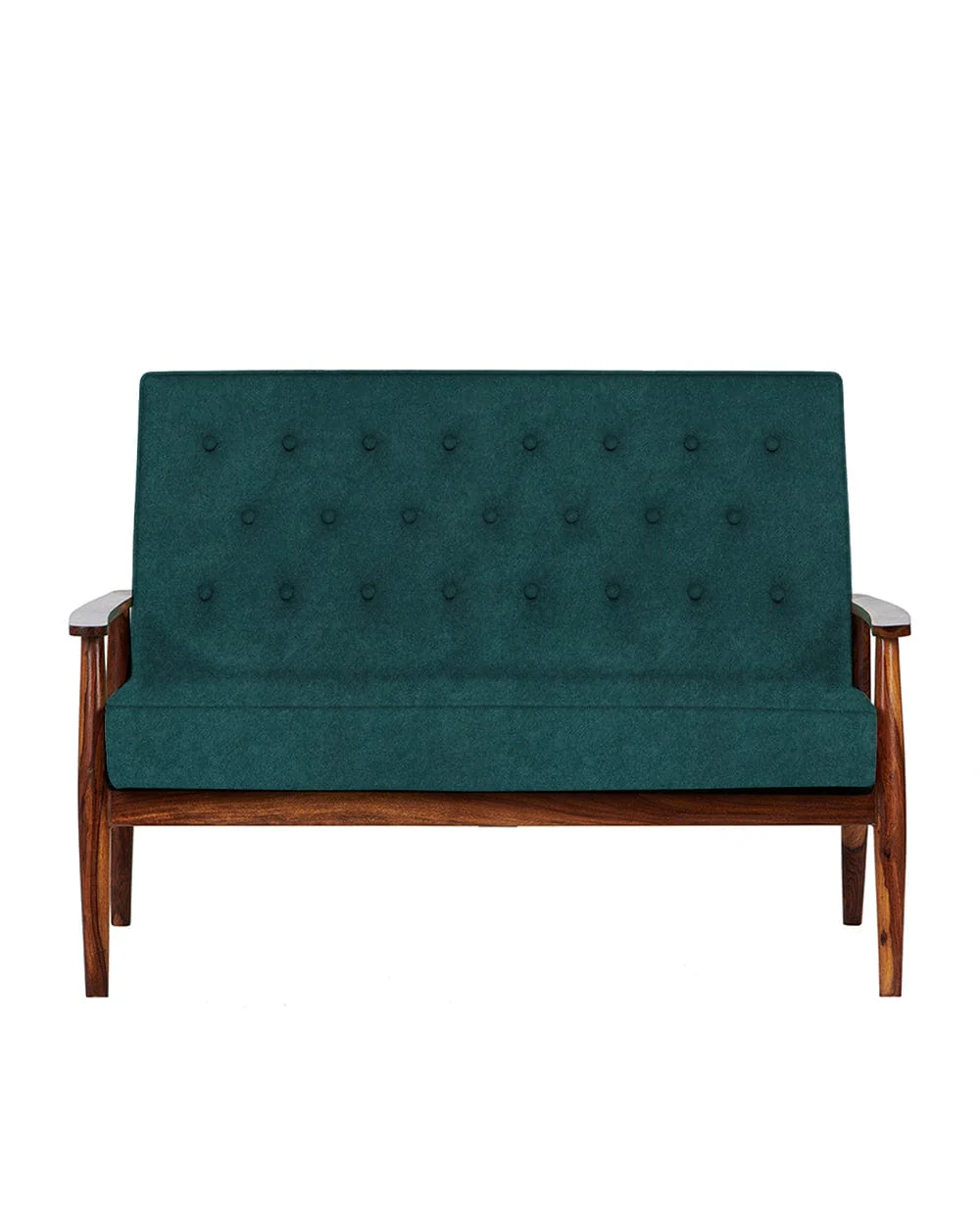 Memsaab Love Seat - Dark Green Velvet - Image 2