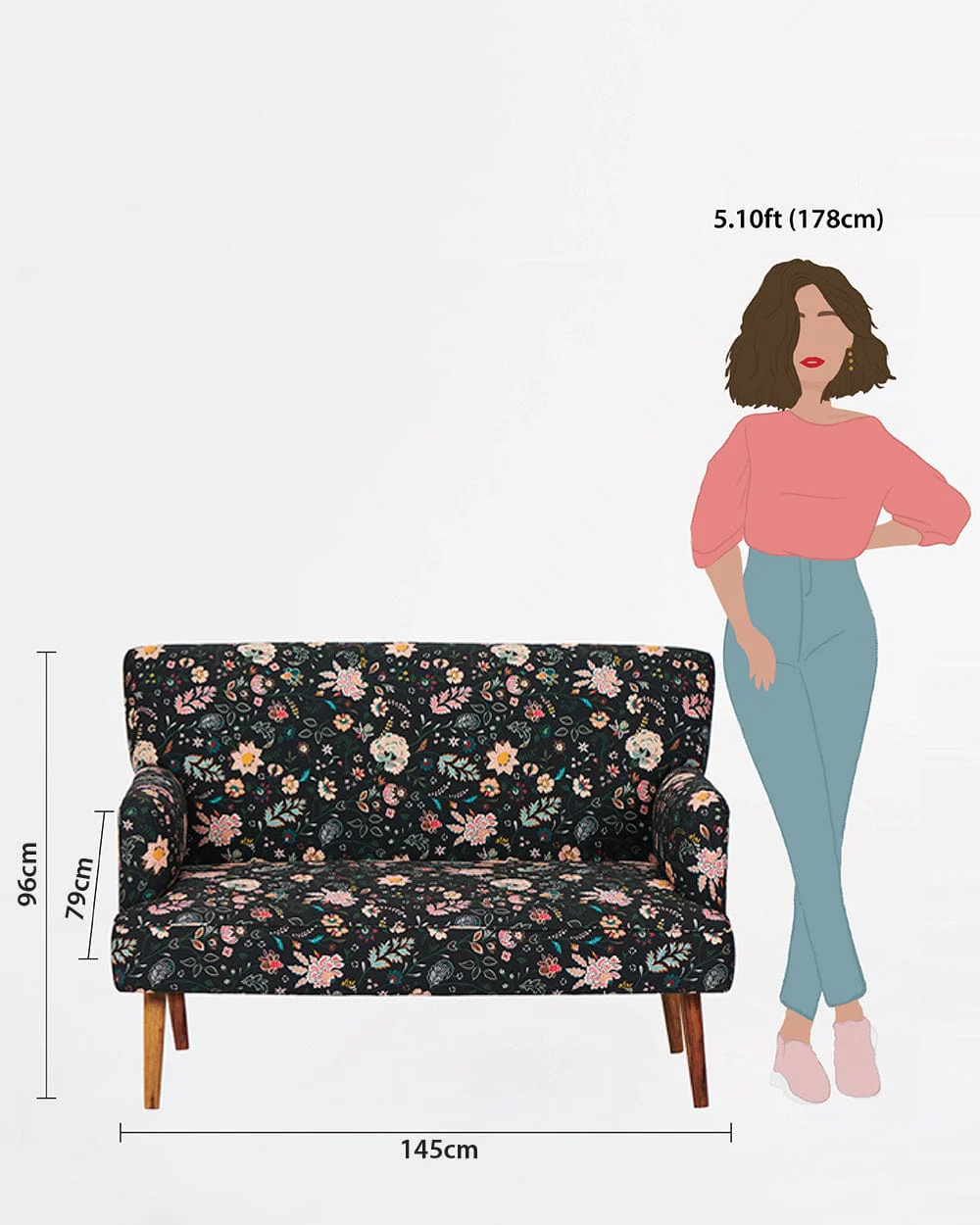 Jodhpur Love Seat-2 seater, Bohemian Palampore - Image 6