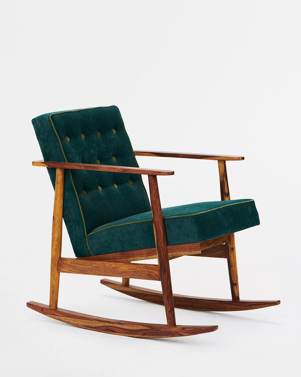 Memsaab Rocking Chair Velvet-Dark Green - Image 3