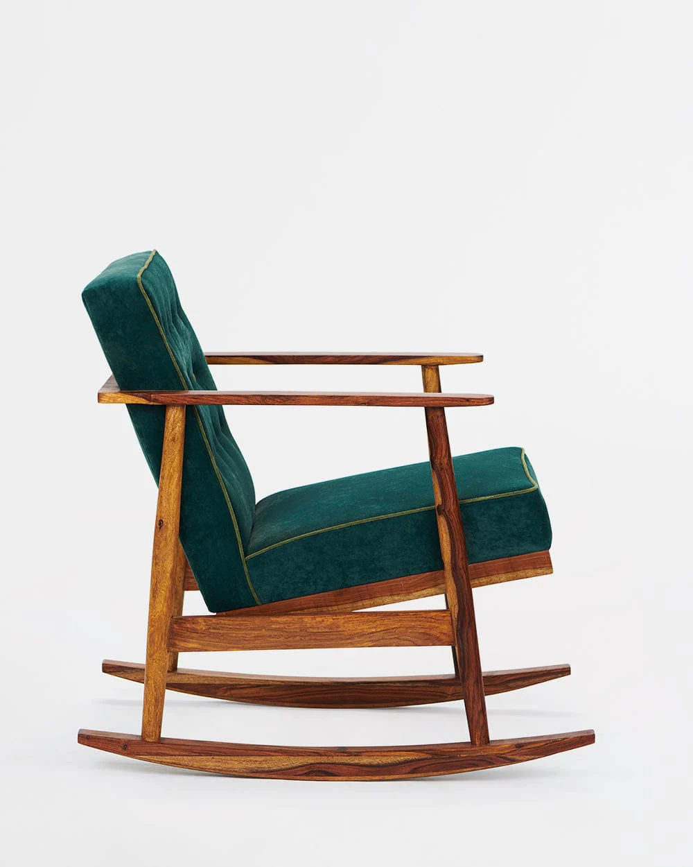 Memsaab Rocking Chair Velvet-Dark Green - Image 6