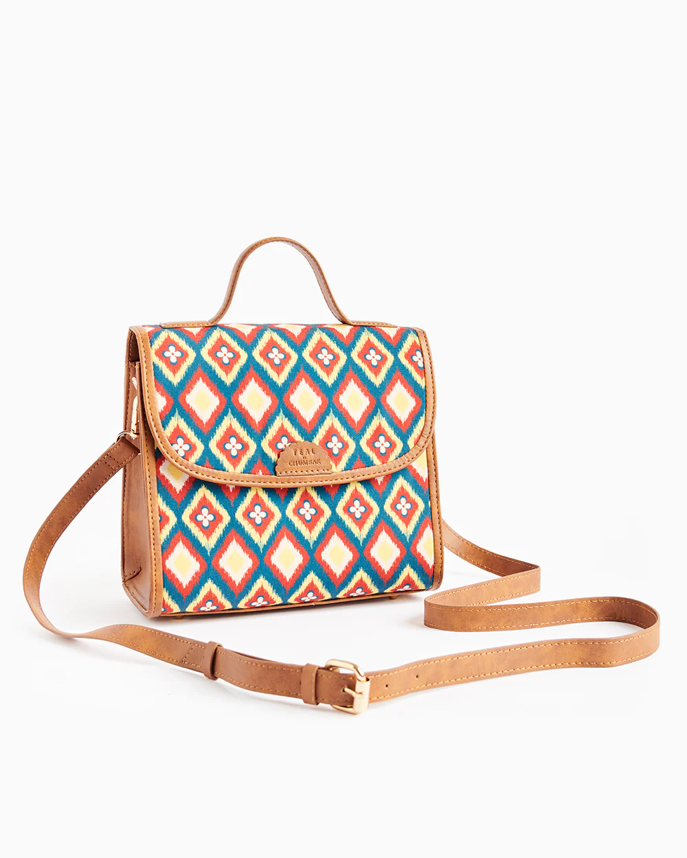 Messenger Crossbody Bag | printed canvas and PU - Image 2