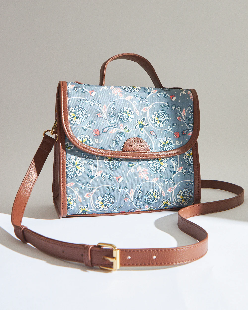 Messenger Crossbody Bag | printed canvas and PU - Image 6