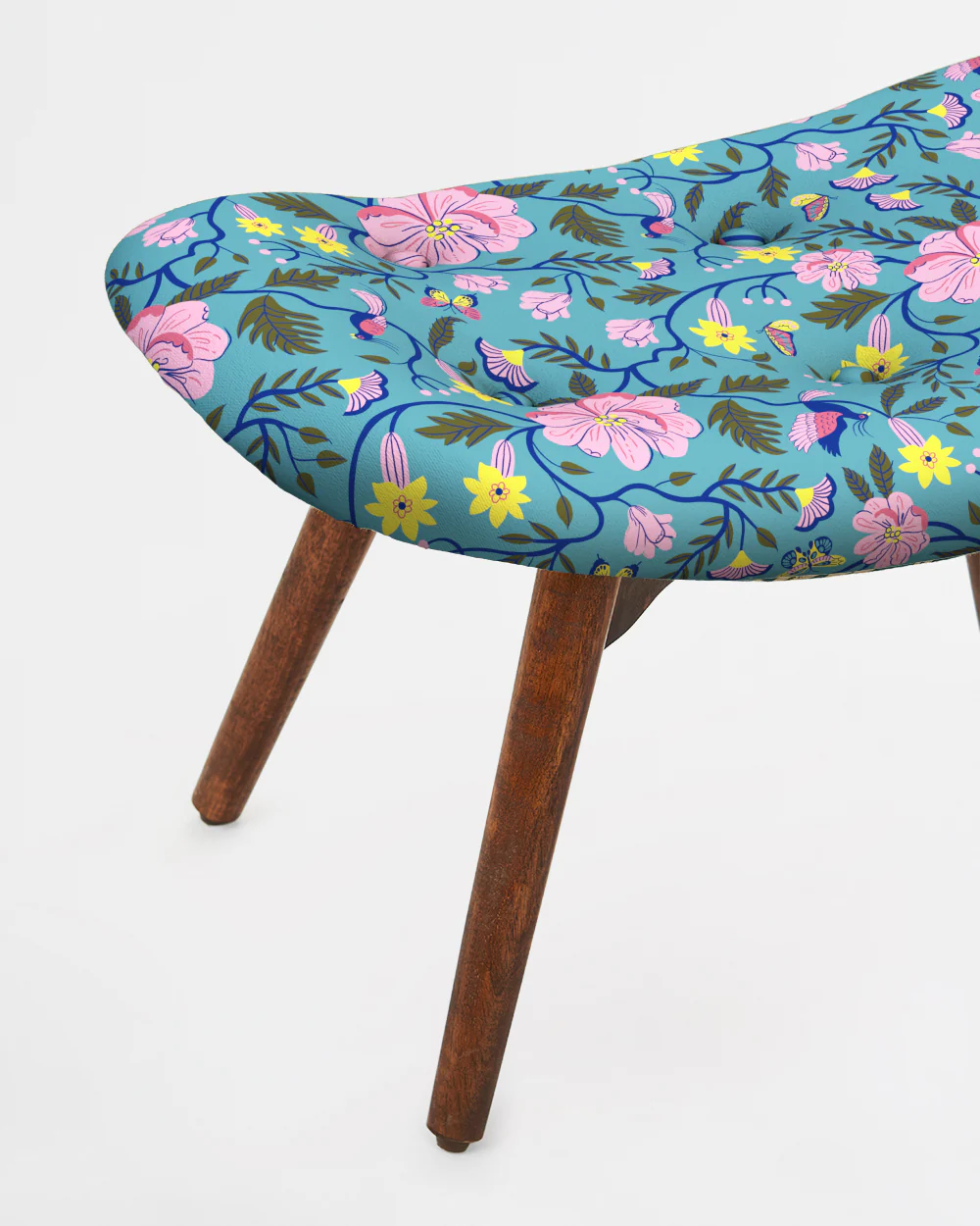 Mid Century Modern Foot Rest - Spring Bloom - Image 5