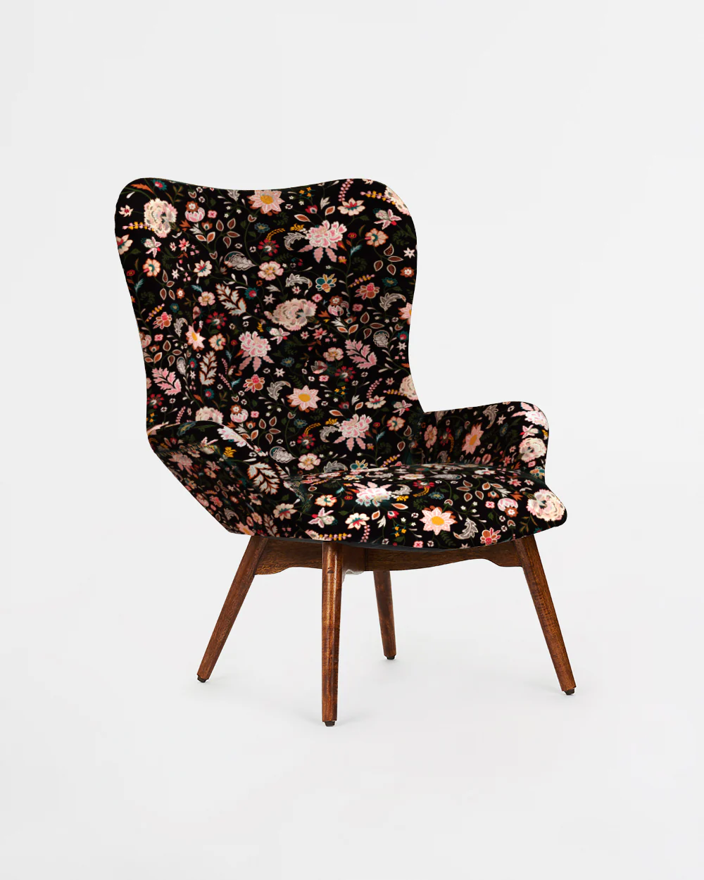 Mid Century Modern Wing Chair-Bohemian Paisley - Image 3