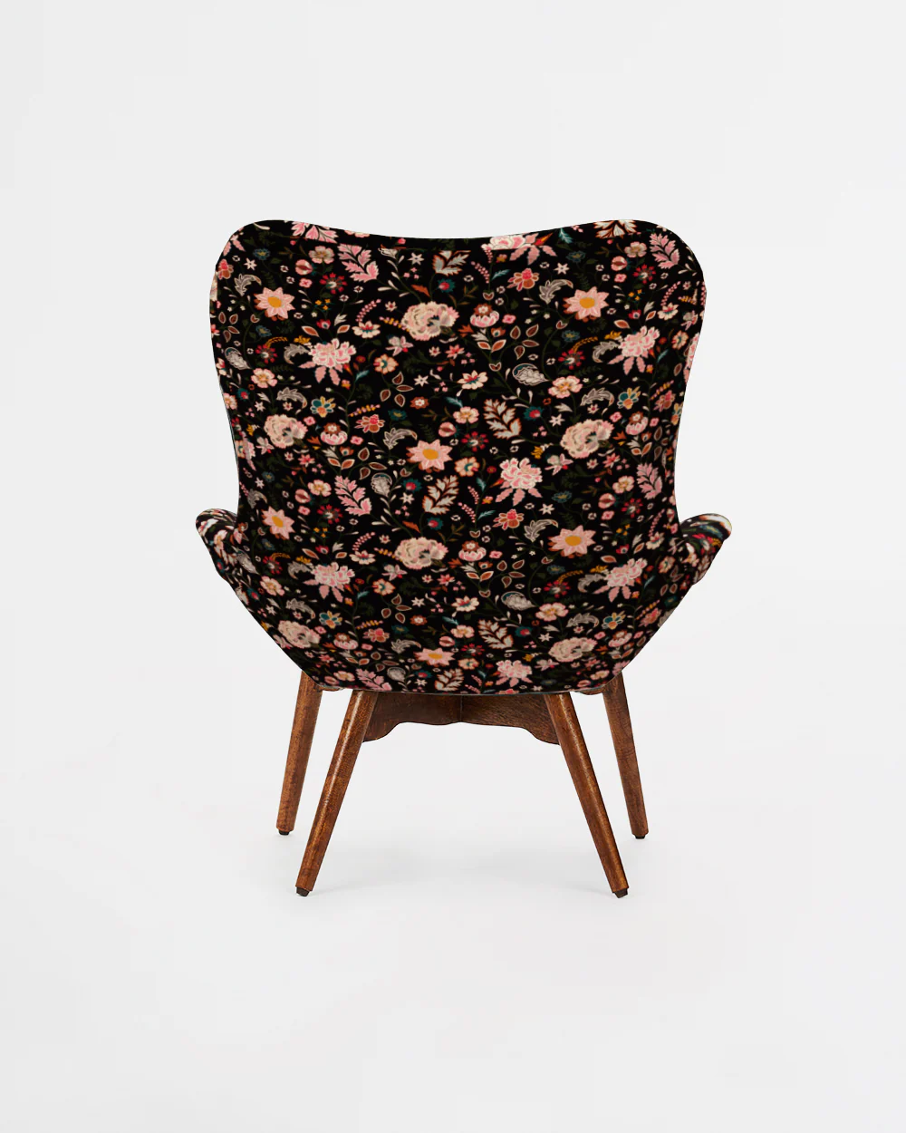 Mid Century Modern Wing Chair-Bohemian Paisley - Image 5