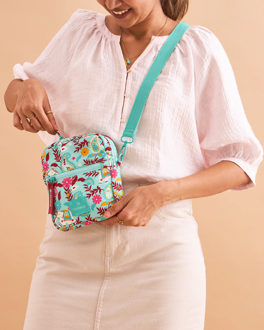 Mini Resort Crossbody Bag | Adjustable Sling| Water Resistant Fabric - Image 12
