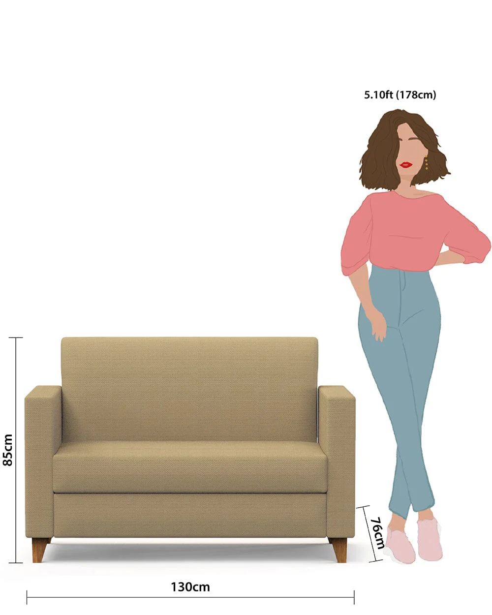 Modern Loveseat-Beach Beige - Image 6