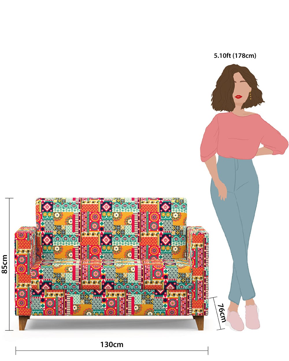 Modern Loveseat-Floral Swirls - Image 6