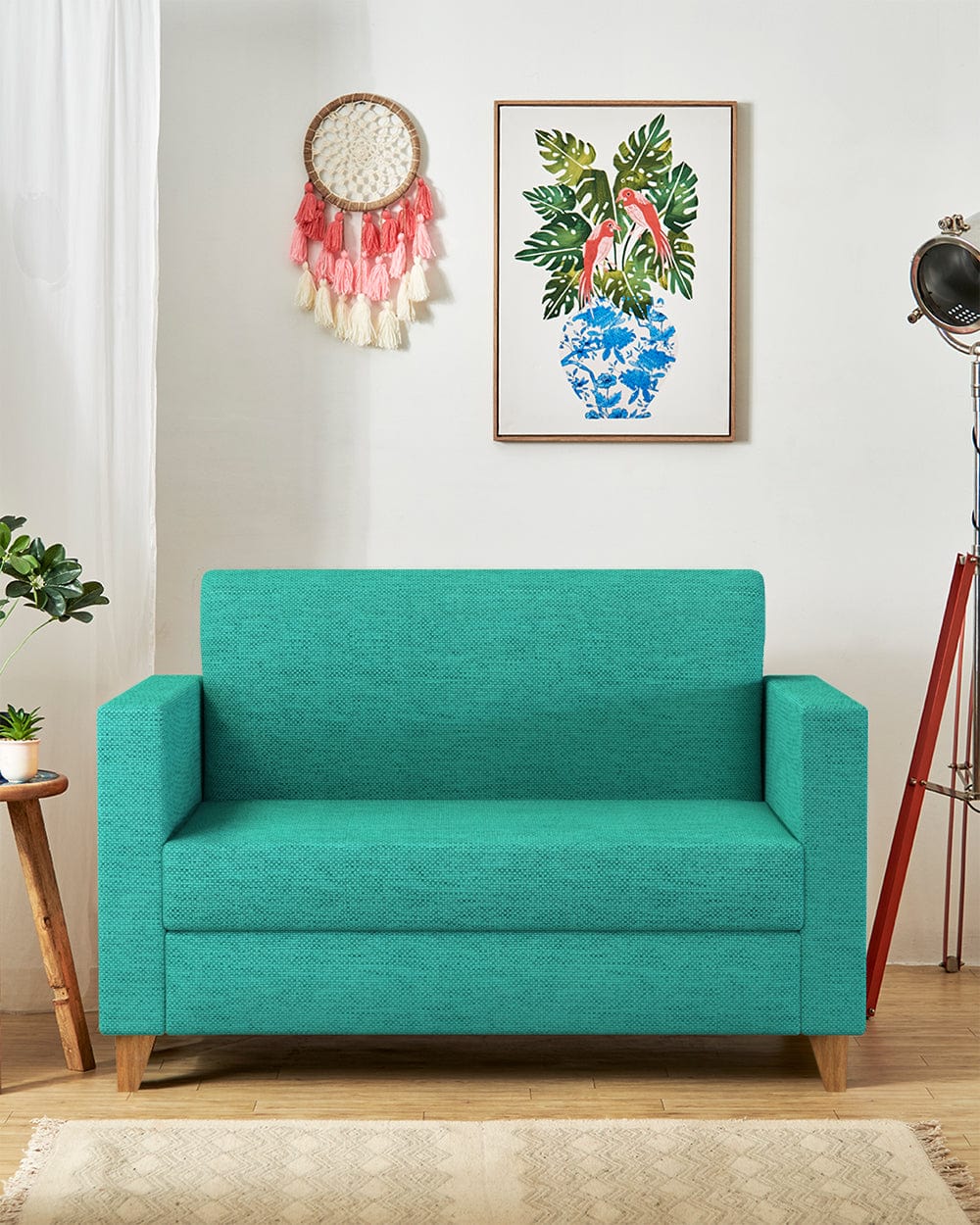 Modern Loveseat-Maldivian Teal