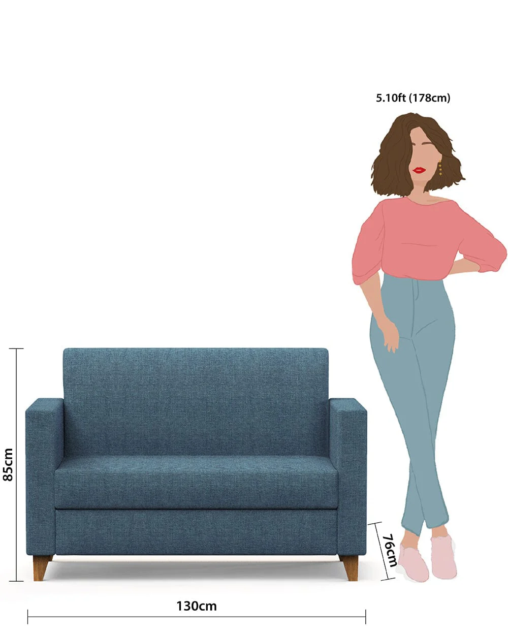 Modern Loveseat-Sailor Blue - Image 6